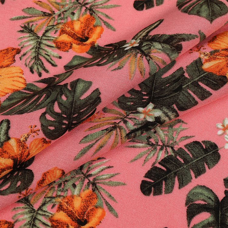 Ткань Штапель с рисунком, 5 м, ширина 145 см, 110 г/м2, цвет: с4 розовый, TBY — картинка 3