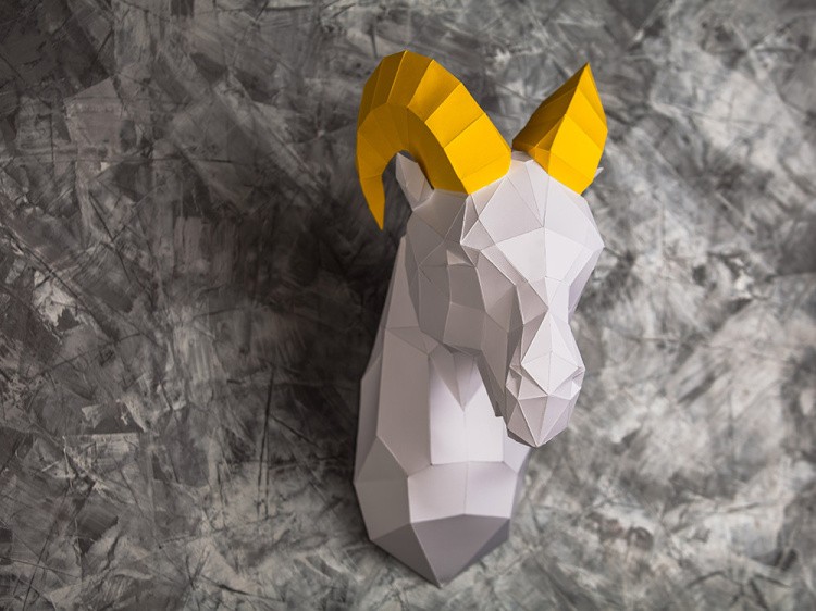 Бумажная модель для склеивания трофей «Баран» — картинка 3