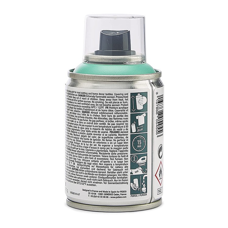 Краска для текстиля 7А Spray (аэрозоль), цвет: пастельный зеленый, 100 мл, Pebeo — картинка 4