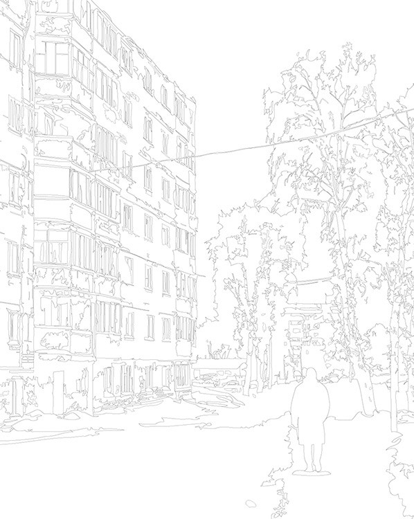 Картина по номерам «Панельки родные, зима в городе 40x50» — картинка 3