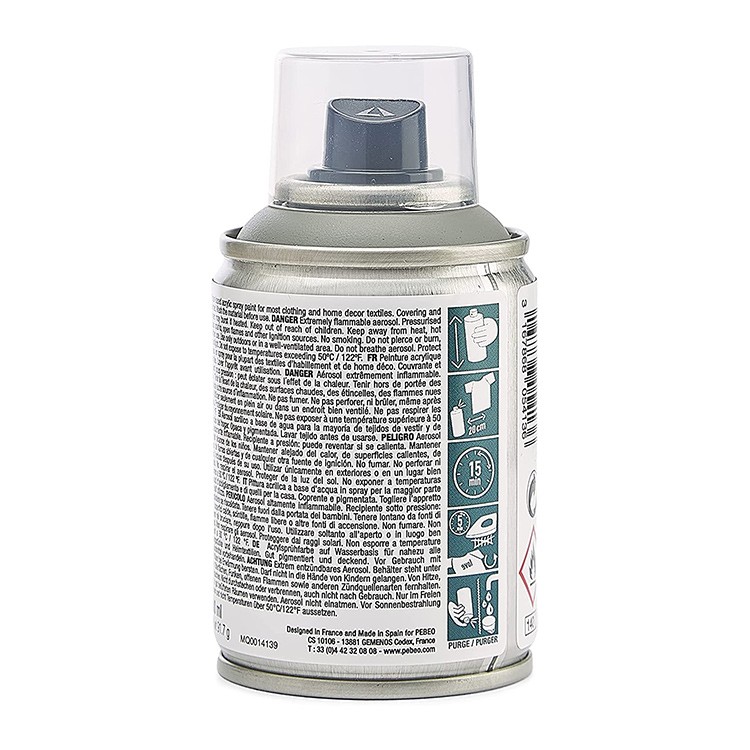 Краска для текстиля 7А Spray (аэрозоль), 100 мл, цвет: светло-серый, Pebeo — картинка 4