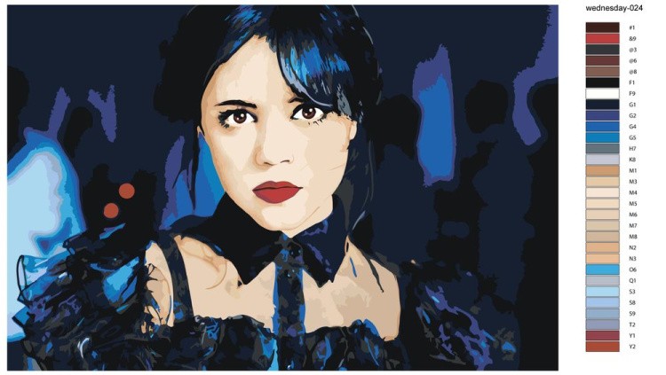 Картина по номерам «Wednesday Уэнсдей Аддамс: Танец на балу 2» — картинка 3