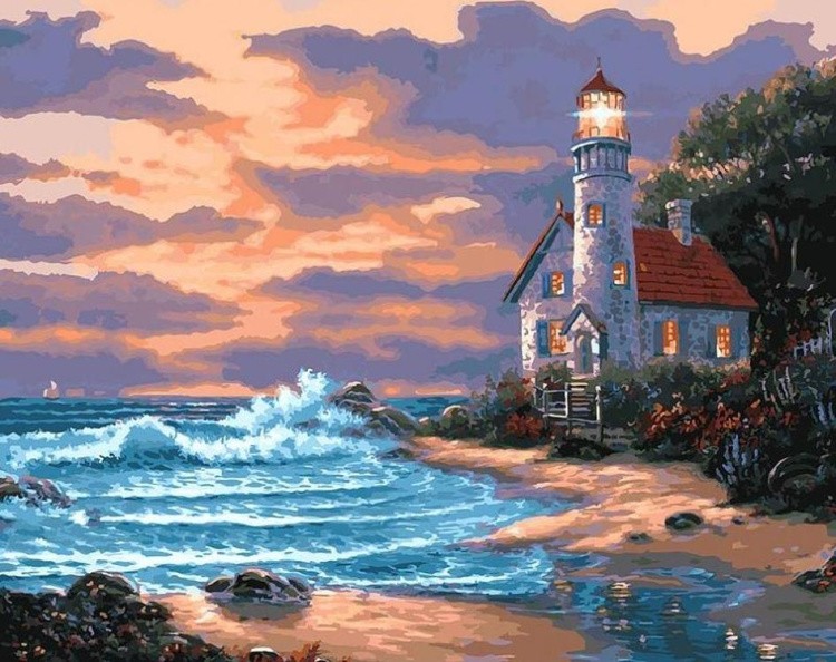 Картина по номерам «Дом с маяком»