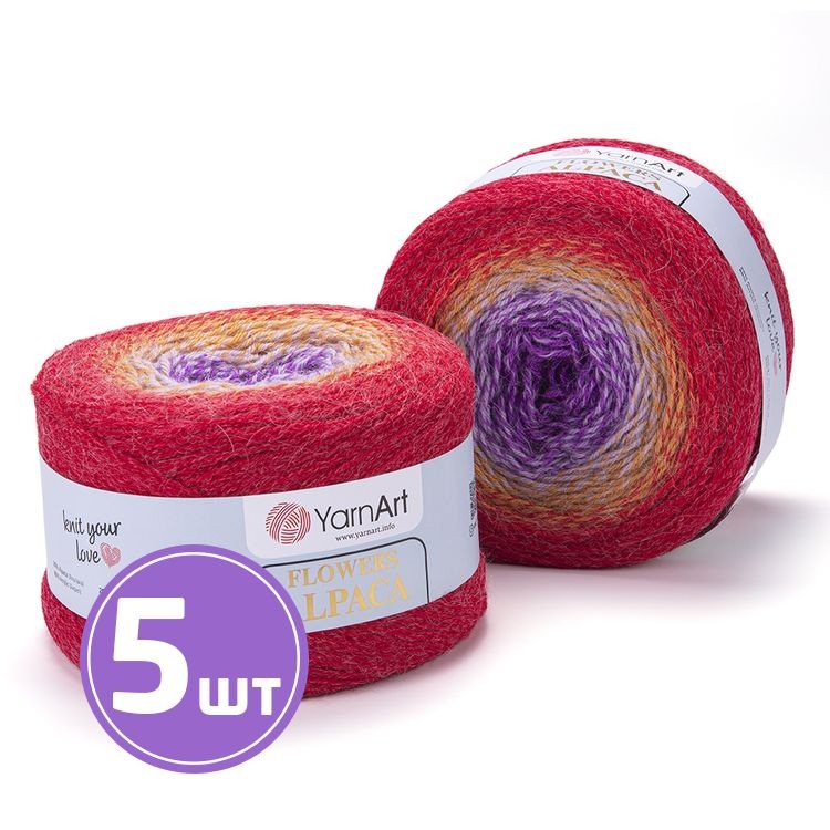 Пряжа YarnArt Flowers Alpaca (419), мультиколор, 5 шт. по 250 г