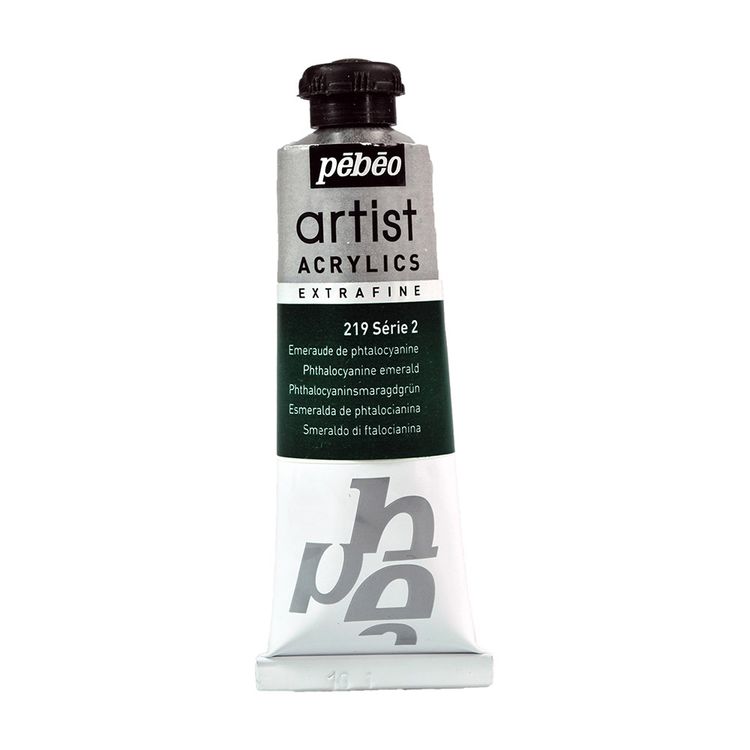 Краска акриловая Pebeo Artist Acrylics extra fine №2 (Фталоцианин изумрудный), 37 мл