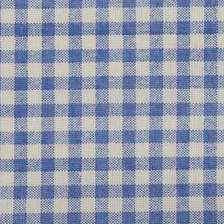 Ткань льняная, 1 м x 150 см, 140 г/м², цвет: голубой, клетка, TBY — картинка 4