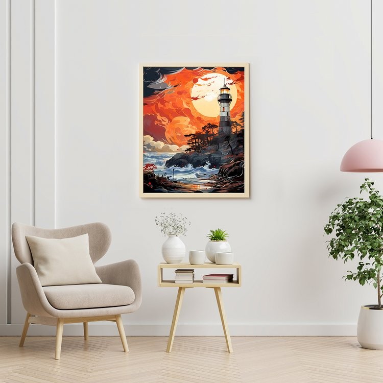 Картина по номерам «Маяк на закате» — картинка 3