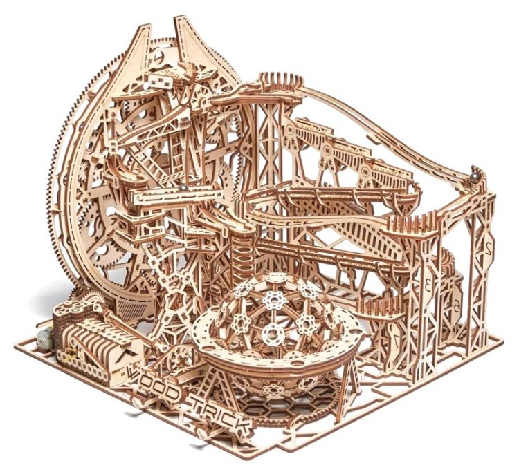 Механическая деревянная сборная модель Wood Trick «Бегущий лабиринт Галактика Марбл»