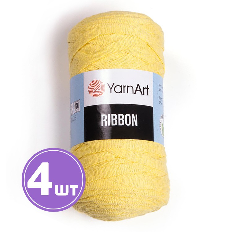 Пряжа YarnArt Ribbon (Риббон) (754), светло-желтый, 4 шт. по 250 г