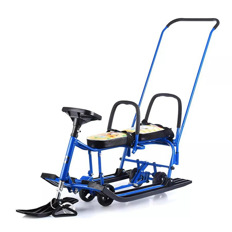 Снегокат детский 507 TWINS BABY Wheel со спинкой для двоих — картинка 8
