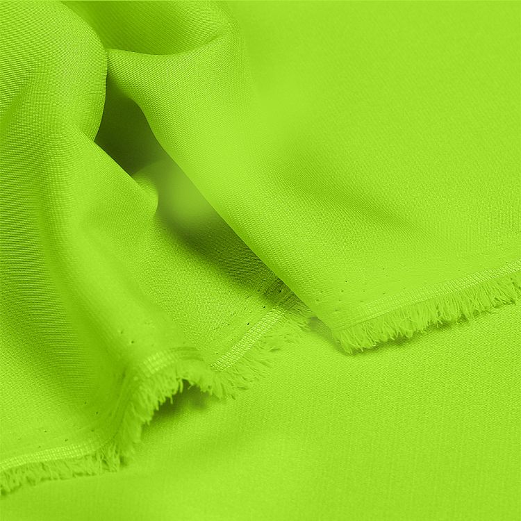 Ткань шелк Армани, 5 м x 150 см, 90 г/м², цвет: зелено-желтый неон, TBY — картинка 4