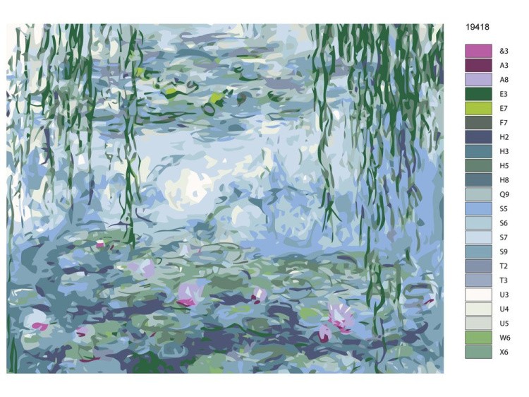 Картина по номерам «Пруд с кувшинками» — картинка 2