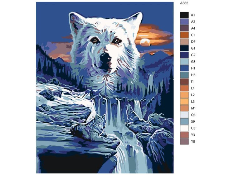 Картина по номерам «Северные волки» — картинка 2