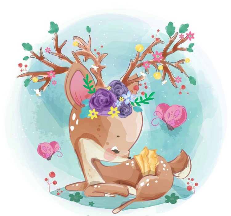 Алмазная вышивка «Олененок в лесу» — картинка 2