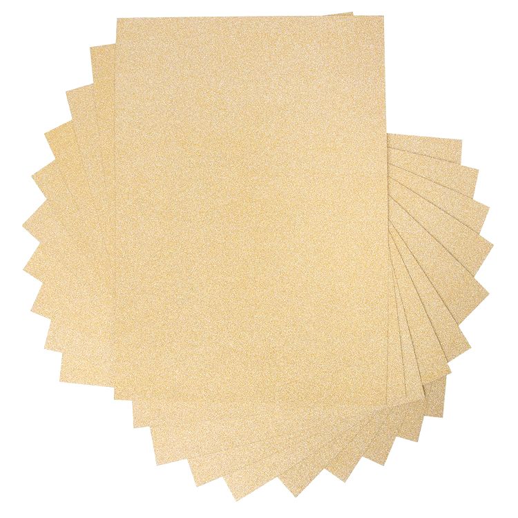 Бумага цветная, глиттерная, 250 г/м2, А4 (21х29,7 см), 10 шт., цвет: под золото, Vista-Artista — картинка 2