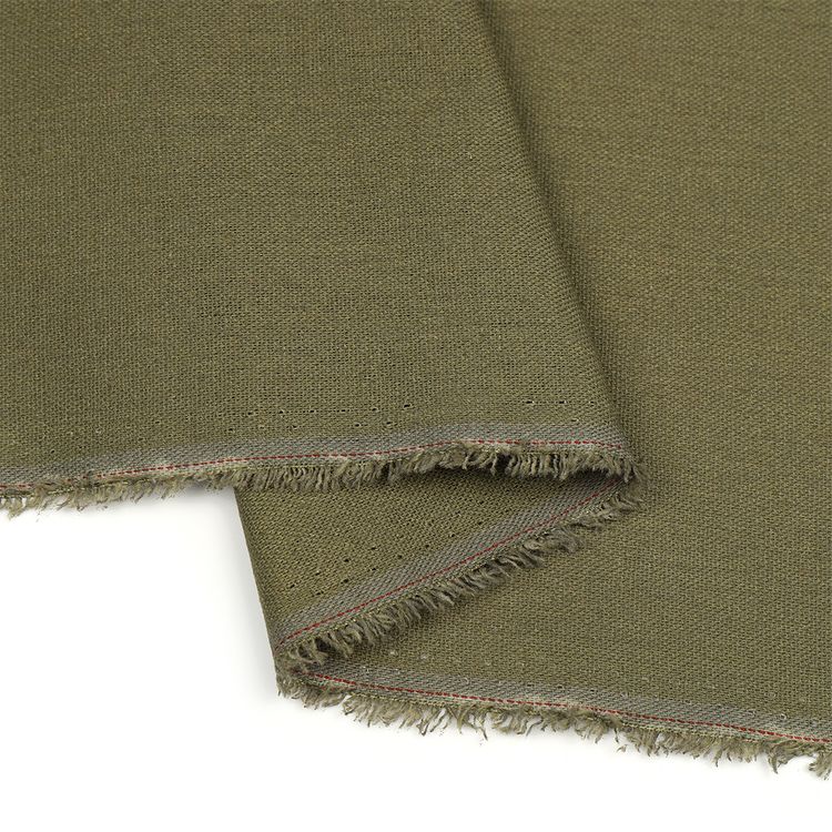 Ткань льняная, 10 м x 140 см, 185 г/м², цвет: оливковый, TBY — картинка 4