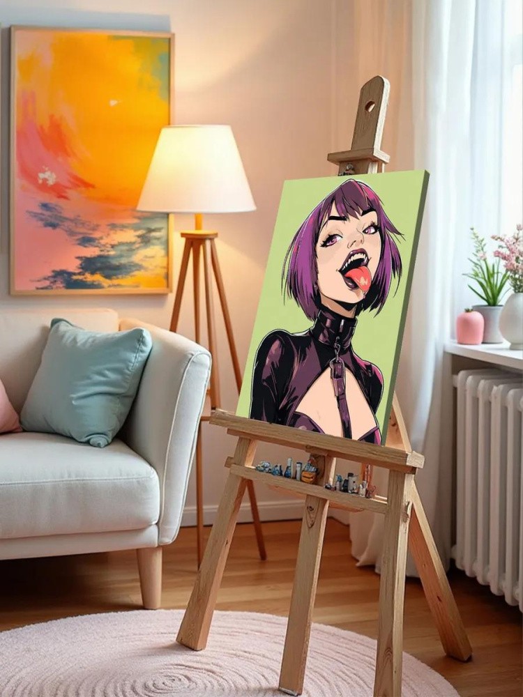 Картина по номерам «Девушка вампир в латексе, бдсм 40x50» — картинка 9
