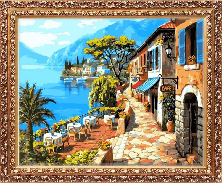 Картина по номерам «В кафе на набережной» — картинка 2
