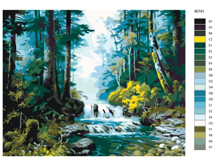 Картина по номерам «Лесная река» — картинка 2