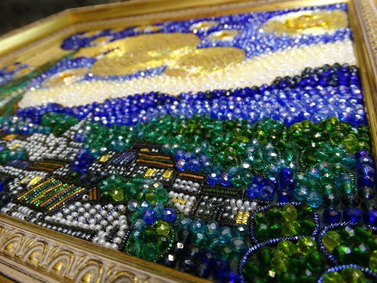 Набор вышивки хрустальными камнями «Звездная ночь Ван Гога» — картинка 17