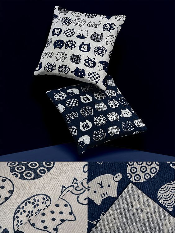 Ткань Лен, 140 г/м², 5 м x 150 см, цвет: синий, белый, животный принт, TBY — картинка 6