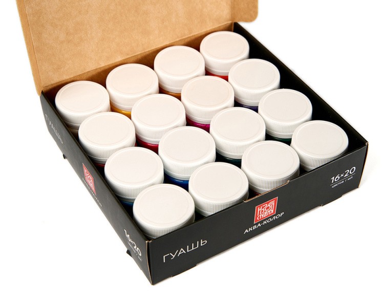 Набор гуашевых красок Аква-колор «Изостудия», 16 цветов — картинка 3