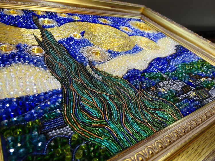 Набор вышивки хрустальными камнями «Звездная ночь Ван Гога» — картинка 14