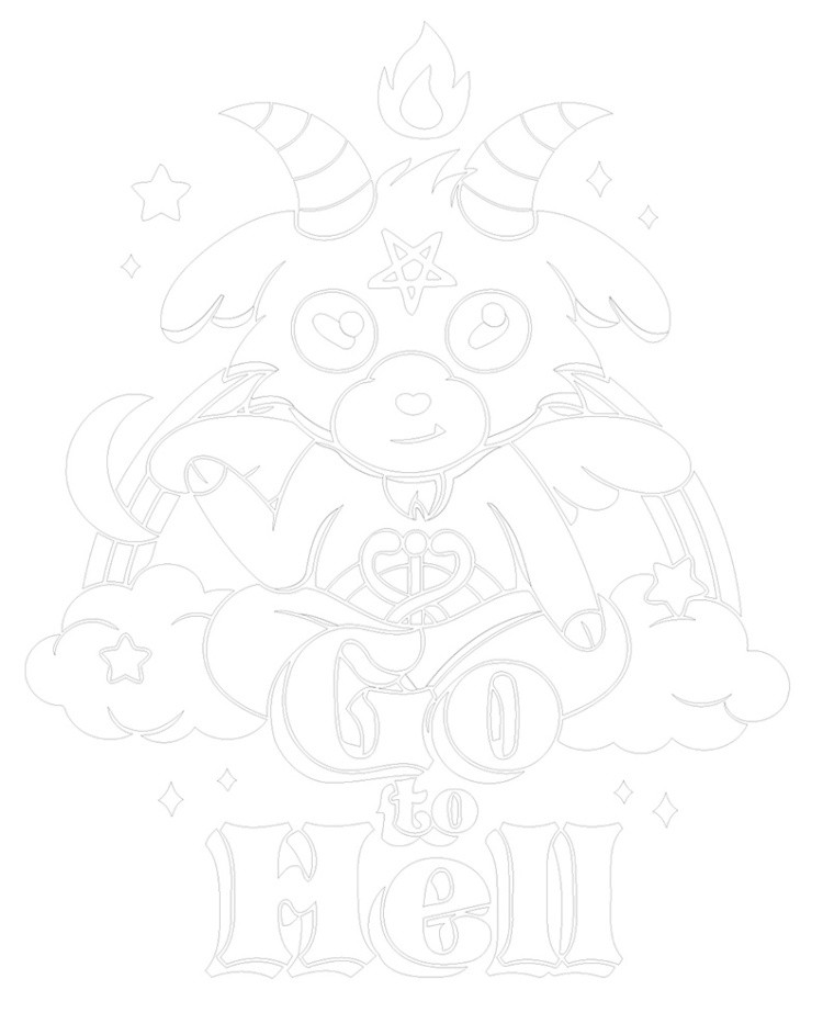 Картина по номерам «Рогатый демон арт, неоновая 40x50» — картинка 3