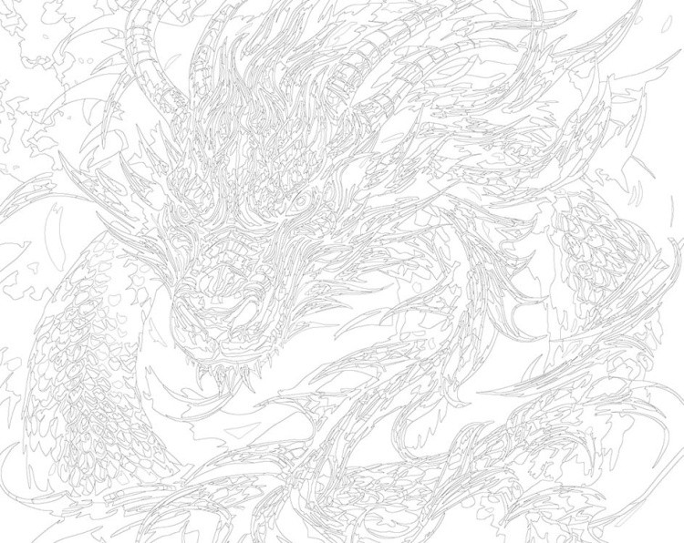 Картина по номерам «Зеленый деревянный дракон 7» — картинка 3