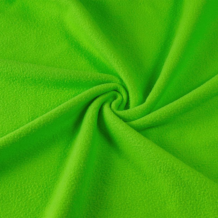 Ткань флис 2-х сторонний, 10 м, ширина 150 см, 240 г/м², цвет: неон зеленый, TBY