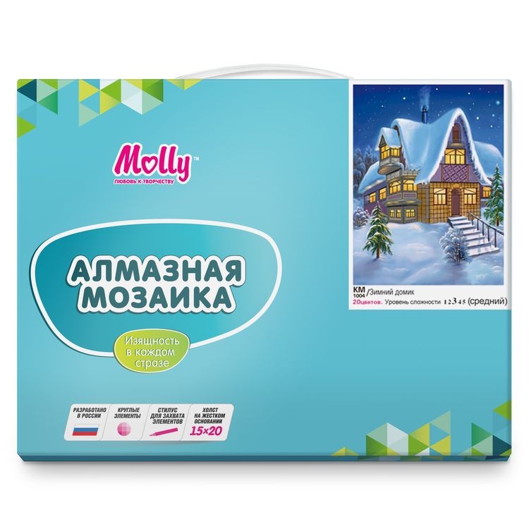 Алмазная вышивка «Зимний домик» — картинка 4