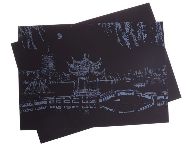 Скретч-картина «Ханчжоу. Озеро Сиху» (цветная) — картинка 2