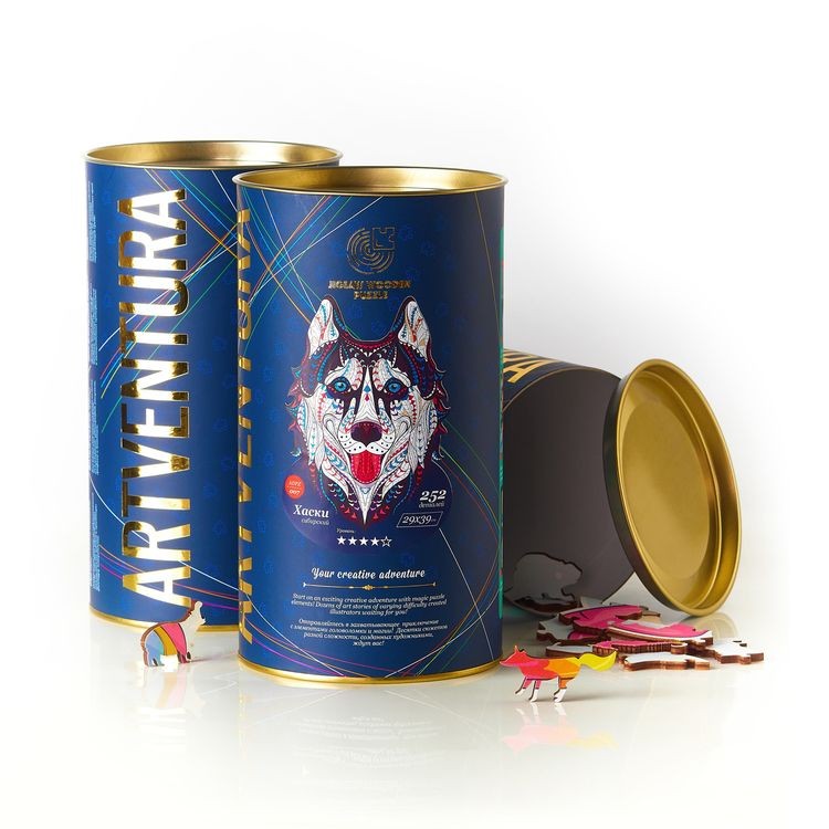 Деревянные пазлы Артвентура «Хаски» — картинка 4