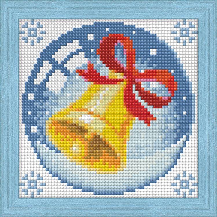 Алмазная вышивка «Новогодний шарик с колокольчиком» — картинка 2