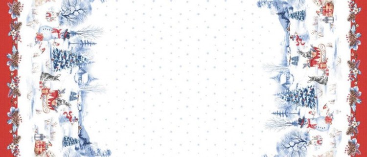 Ткань Рогожка, 5 м x 150 см, 165 г/м², цвет: новогодний принт, IDEAL — картинка 2