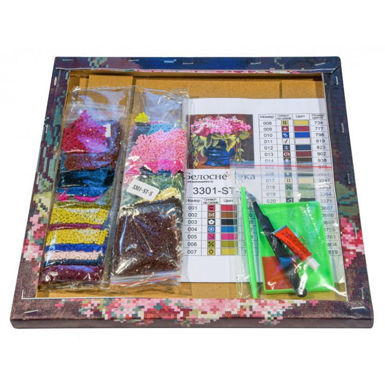 Алмазная вышивка «Букет в синей вазе» — картинка 3