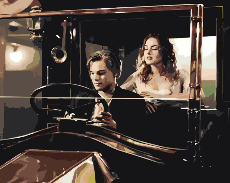 Картина по номерам «Титаник: Джек и Роза в машине»