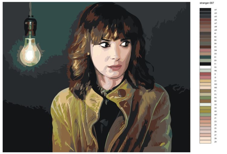 Картина по номерам «Очень странные дела: Джойс Байерс - Вайнона Райдер» — картинка 2