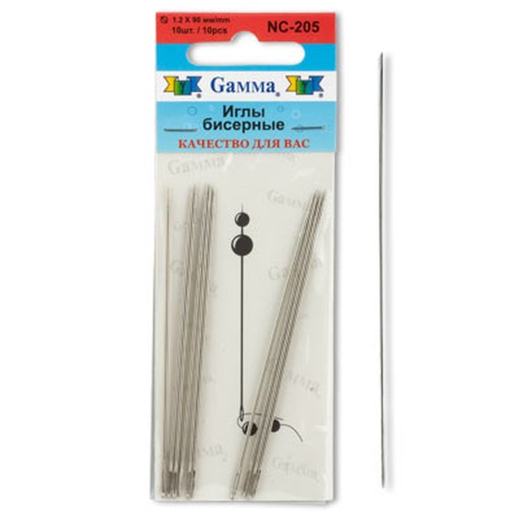 Иглы бисерные, сталь, d 1.2 мм, 10 шт., Gamma — картинка 2