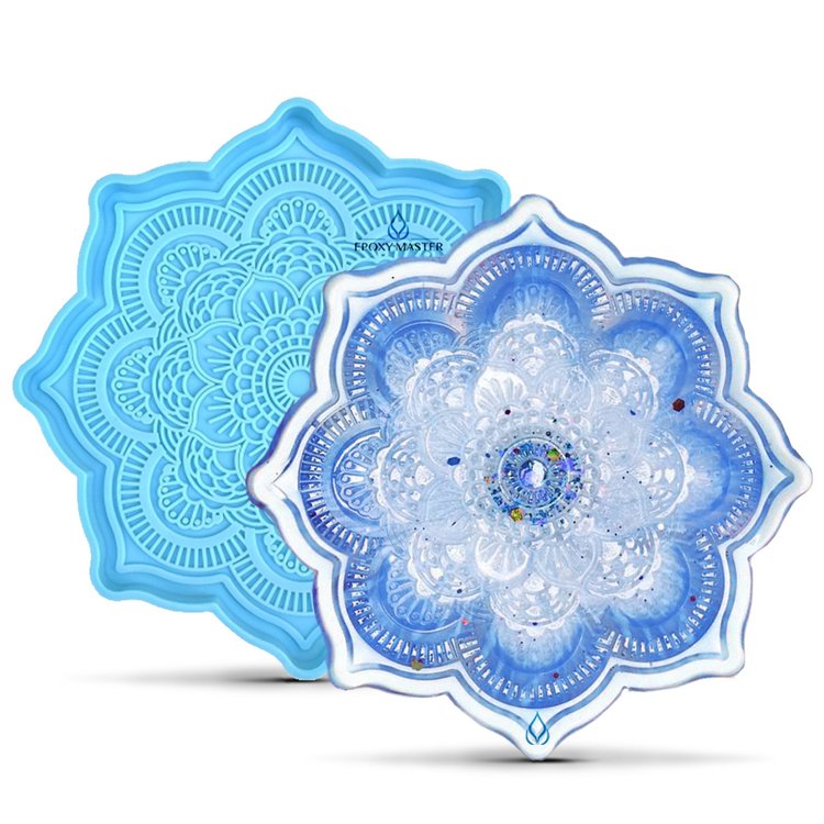 Силиконовый молд «Подстаканник цветок мандала», d12 см — картинка 2