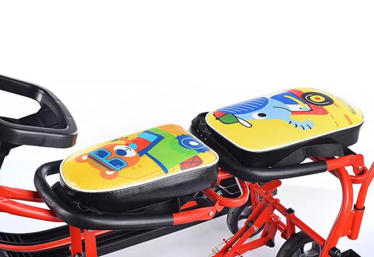 Снегокат детский 507 TWINS BABY Wheel со спинкой для двоих — картинка 10