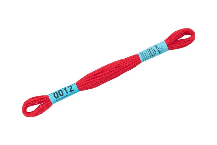 Нитки для вышивания Gamma мулине, 24 шт. по 8 м, цвет: 0012 алый — картинка 2