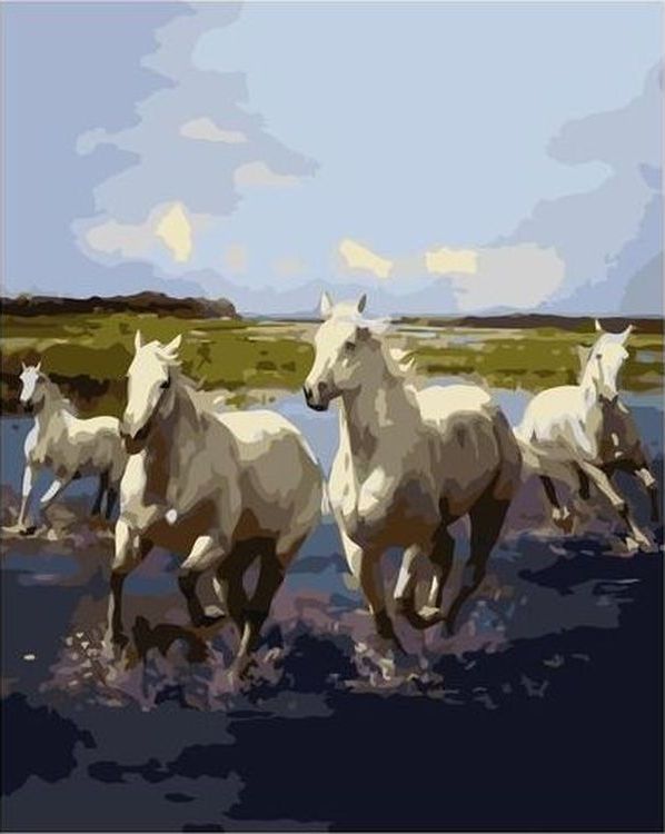 Картина по номерам «Белые лошади»