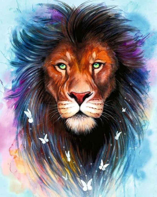 Алмазная вышивка «Акварельный лев» — картинка 2