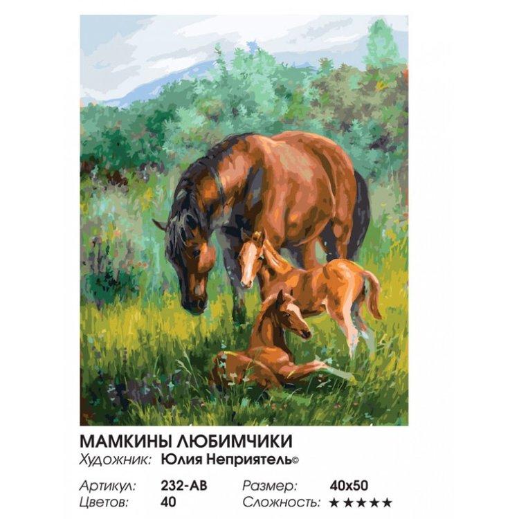 Картина по номерам «Мамкины любимчики» — картинка 2