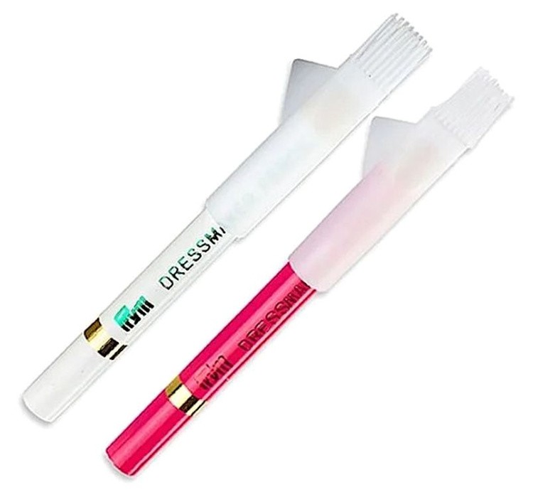 Меловые карандаши с щеткой, 11 см, 2 шт., белый и розовый, PRYM — картинка 2