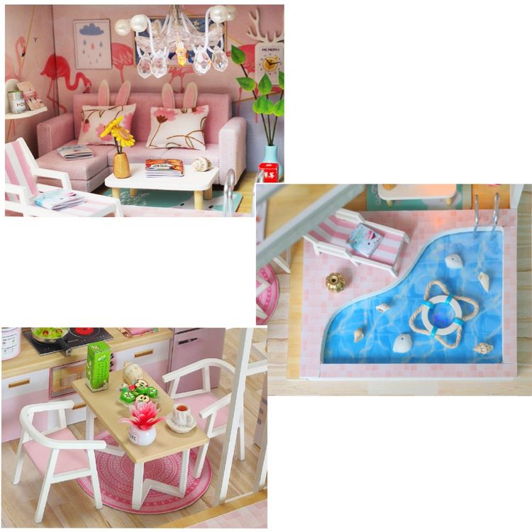 Набор для создания миниатюры (румбокс) «Розовый фламинго» (русифицированная версия) — картинка 2