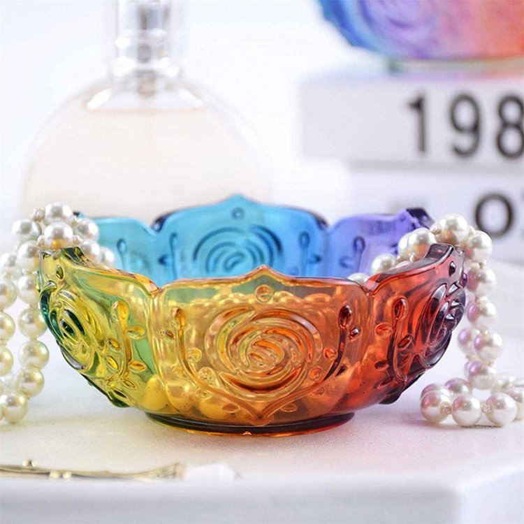 Силиконовый молд - Миска с цветами, d11см 1 шт. — картинка 2