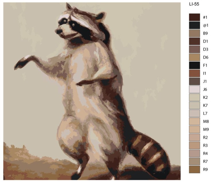 Картина по номерам «Забавный енот» — картинка 2