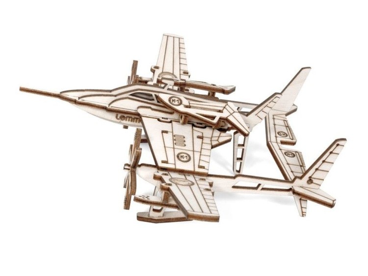 Деревянный механический конструктор «Самолет Сапсан» — картинка 3